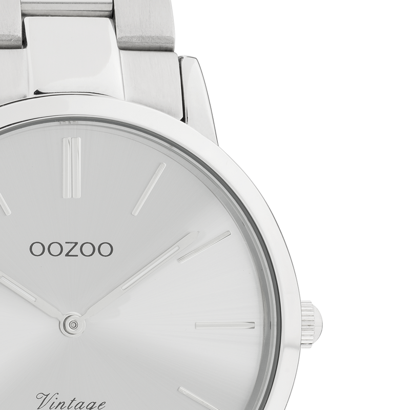 OOZOO | Vintage Silver Stainless Steel Watch