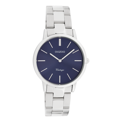 OOZOO | Silver / Blue Stainless Steel Watch
