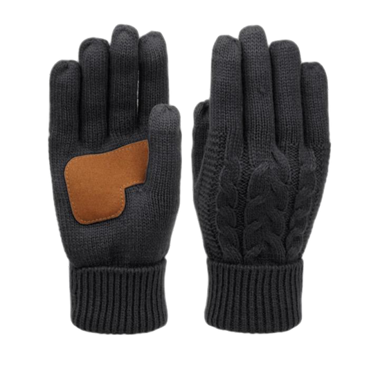 Epoch | Cable Knit Gloves with Screen Touch + Suede Palm