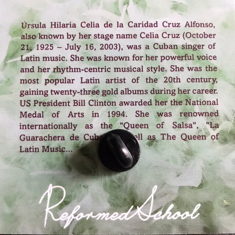 Celia Cruz - Enamel Pin by Reformed School
