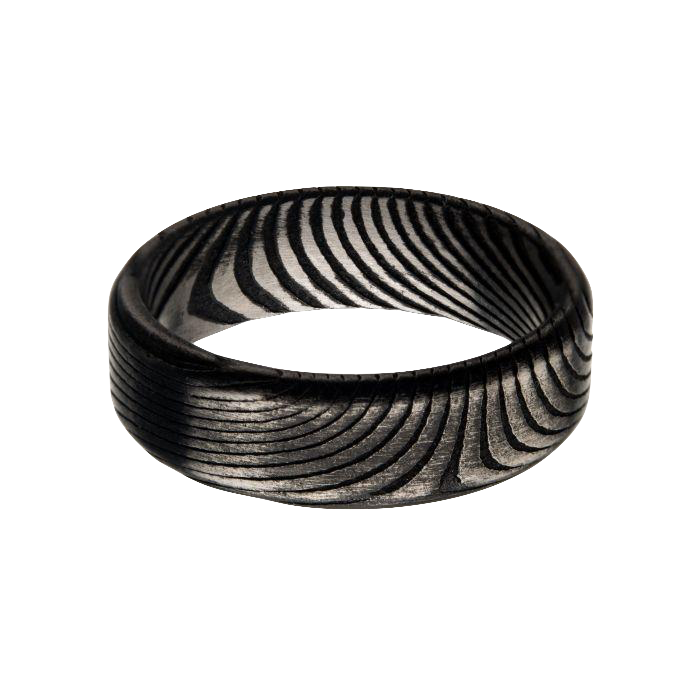 INOX | Damascus Steel Matte Black Ring