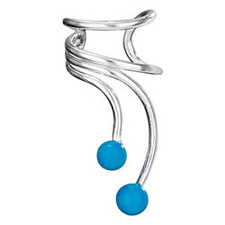 Sterling Silver Double Turquoise Bead Ear Cuff