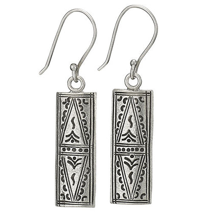 Sterling Silver Rectangle Stamp Earring
