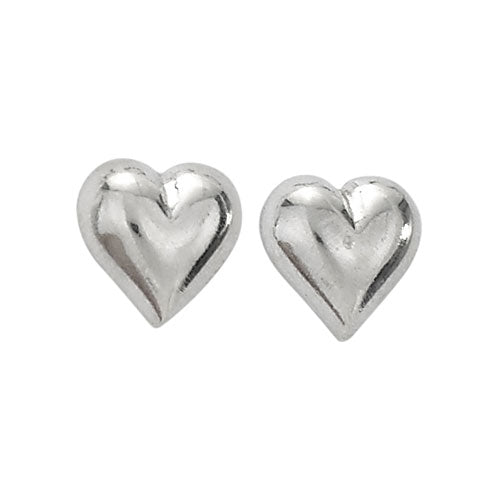 Sterling Silver Double Medium Heart Stud Earring