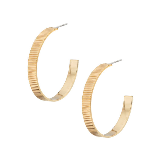 Meta Hoop Earrings - Gold Plated