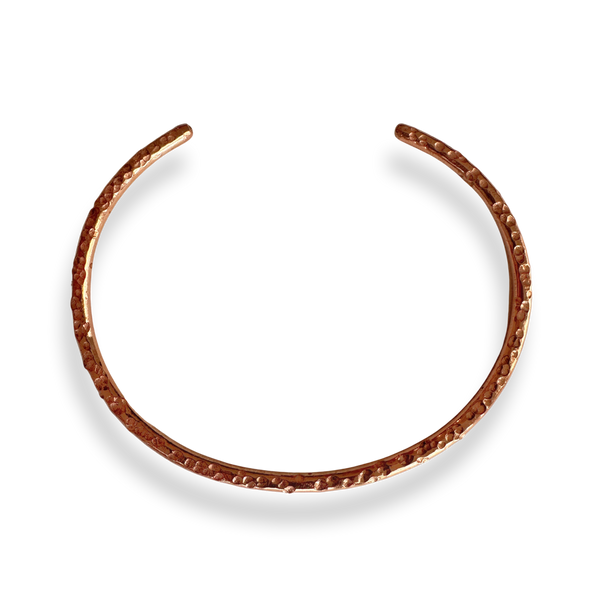 Slim Etched Copper Cuff Bracelet