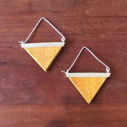 Delovo Wood Triangle Earrings