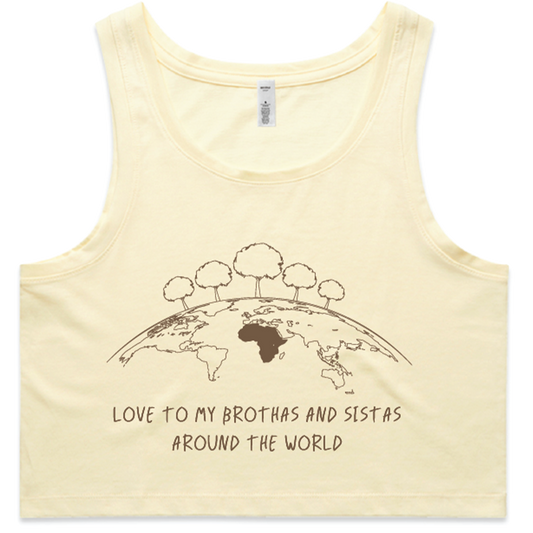 Love To My Brothas & Sistas Women’s Crop Singlet