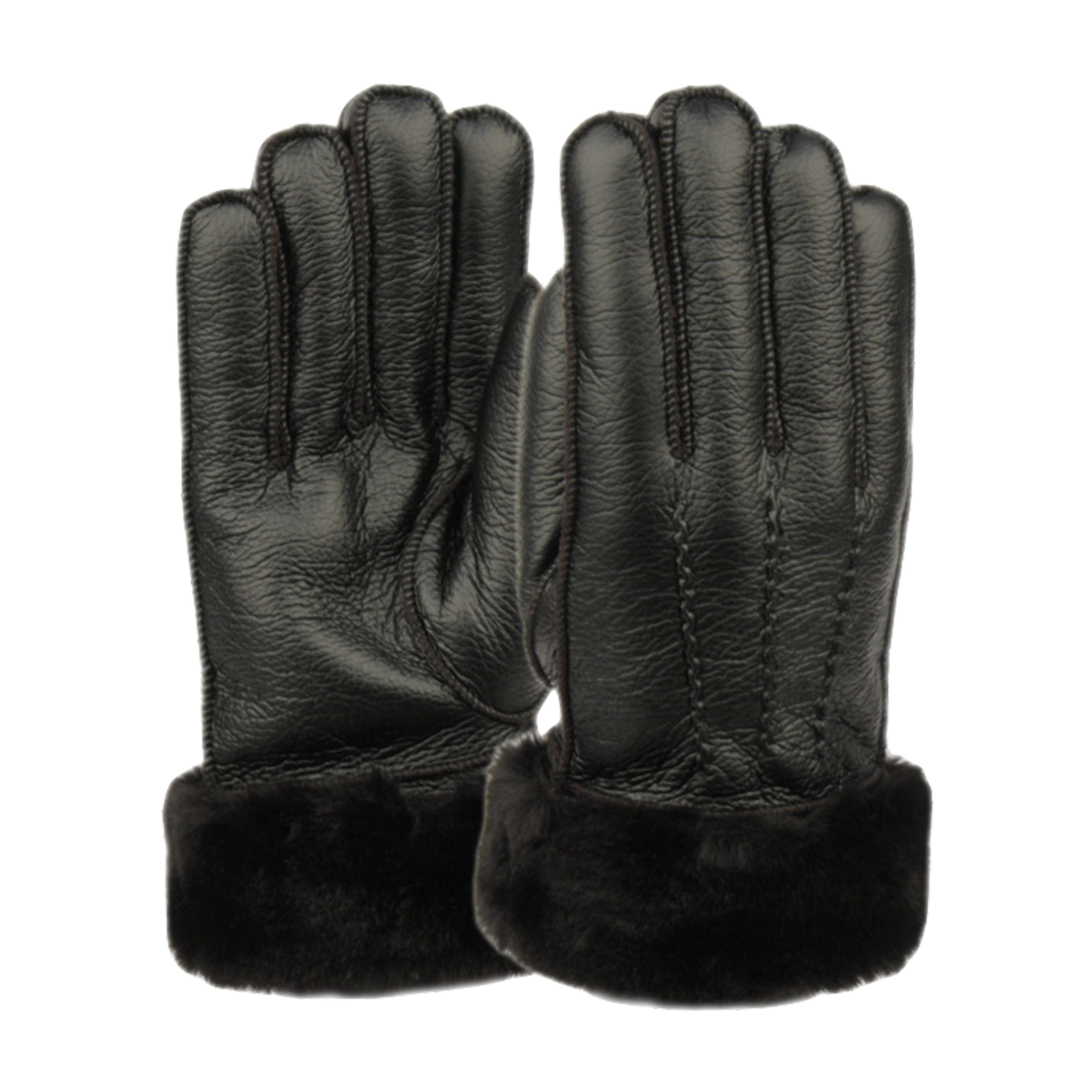 Men’s Faux Leather Glove with Fur Cuff