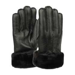 Men’s Faux Leather Glove with Fur Cuff