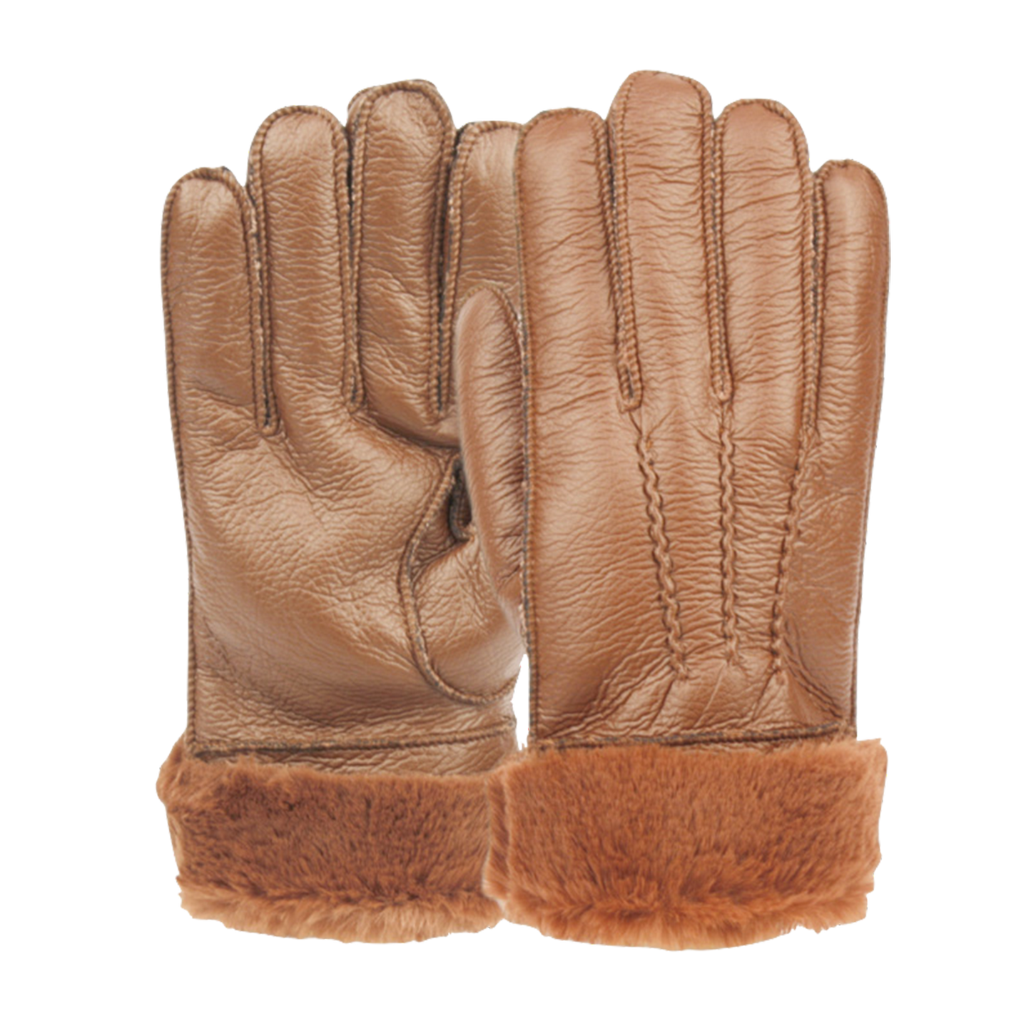 Men’s Faux Leather Glove with Fur Cuff