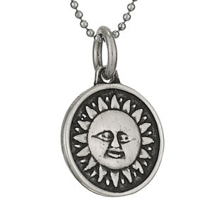 Sterling Silver Sun Front/ Moon Back Pendant