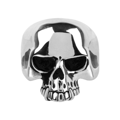 Steel Oxidized Skull Ring