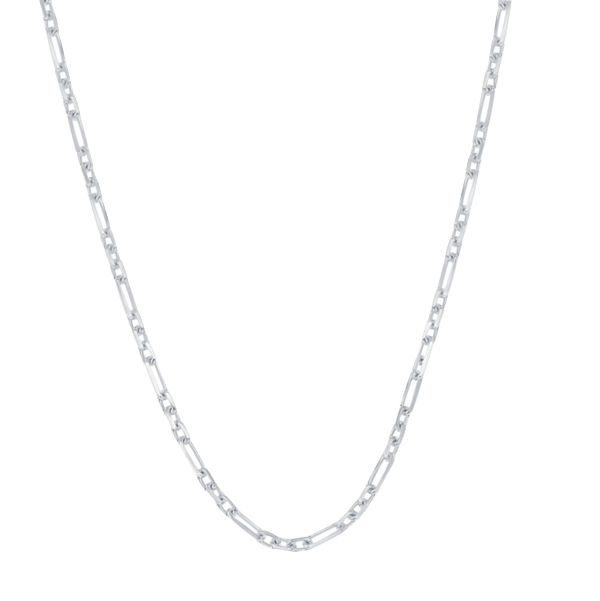 Sterling Silver 2mm 3+1 Anchor Chain - Rhodium Plated