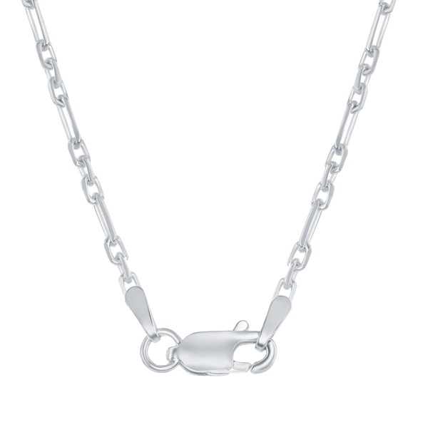 Sterling Silver 2mm 3+1 Anchor Chain - Rhodium Plated
