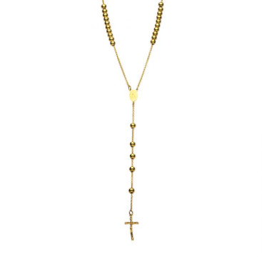 Gold Plated Rosary Chain Necklace