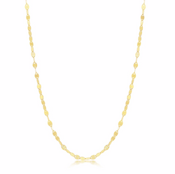 Sterling Silver Flat Mirror Oval Chain - Gold Plated 20"