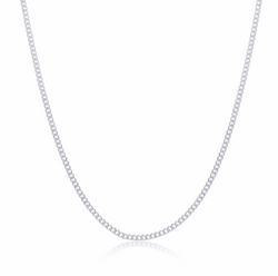 Sterling Silver 1.4MM Cuban Chain - Silver Plated