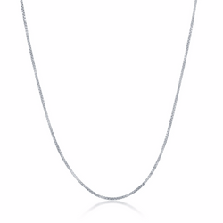 Sterling Silver 0.85mm Box Chain - Rhodium Plated