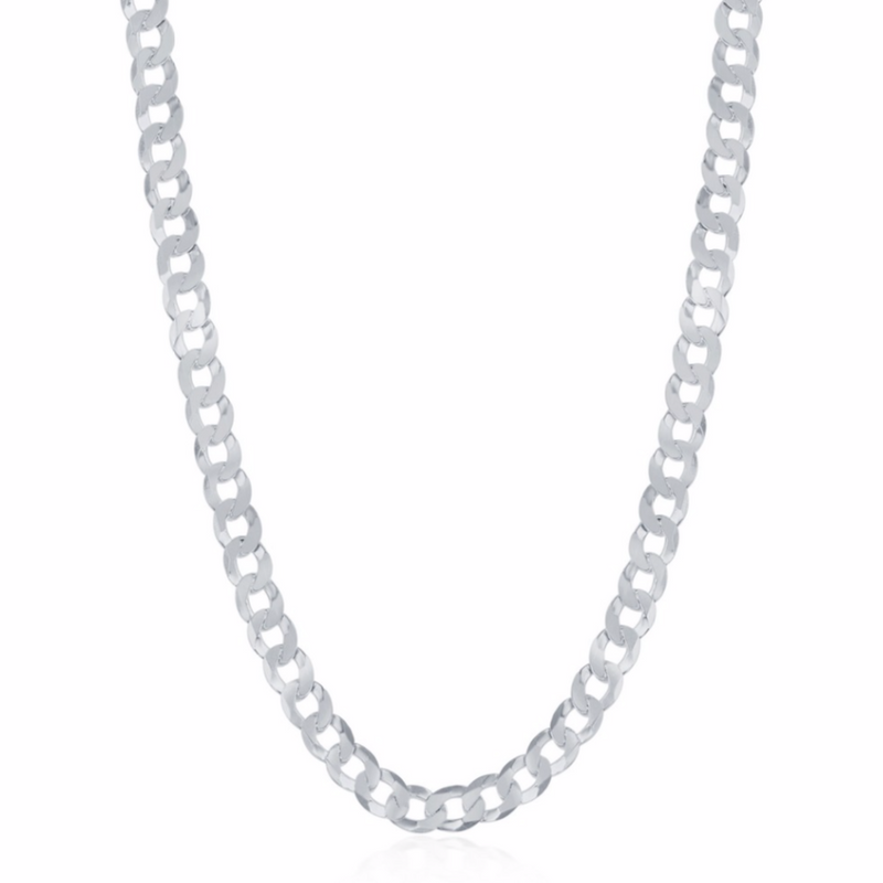 Sterling Silver 3.45mm Cuban Chain - Rhodium Plated