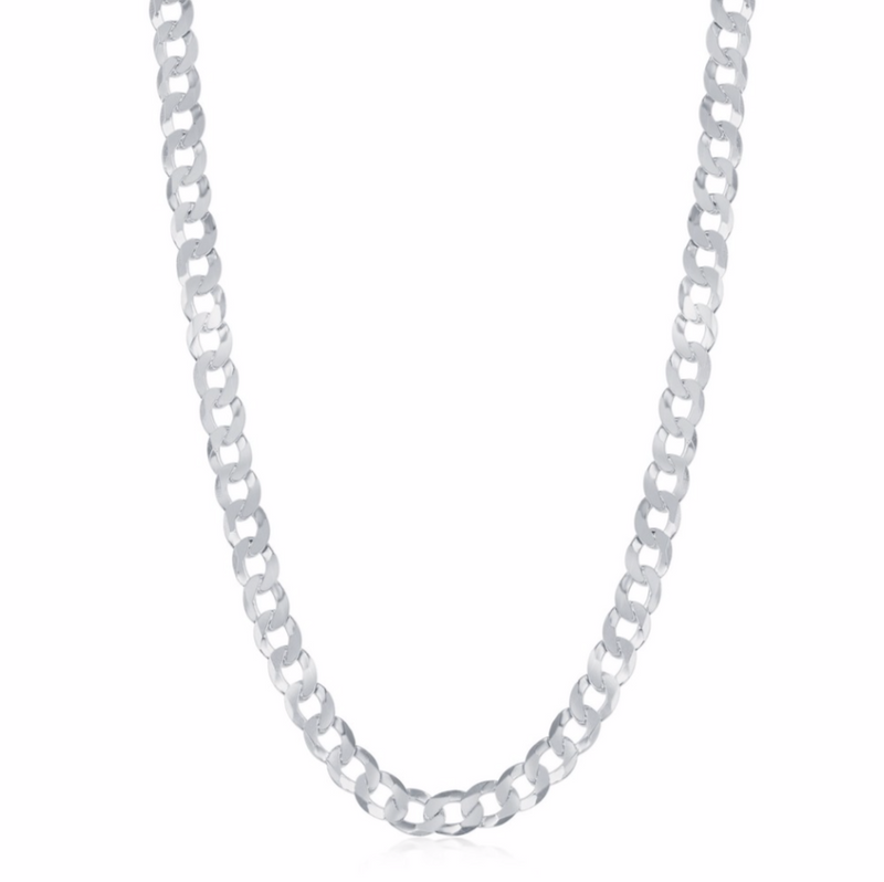 Sterling Silver 4.4mm Cuban Chain - Rhodium Plated 24"