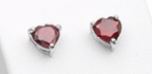 Heart Gemstone Prong Stud Earrings