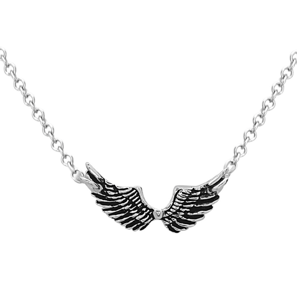 Sterling Silver Small Wing Necklace
