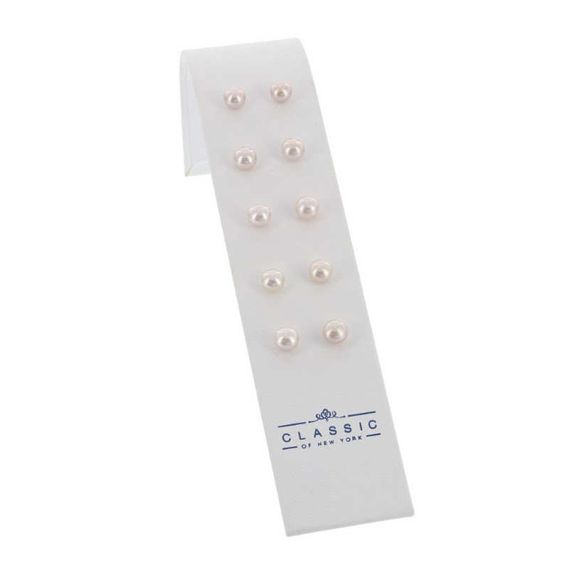 Sterling Silver 6mm Light Blush Freshwater Pearl Stud Earrings