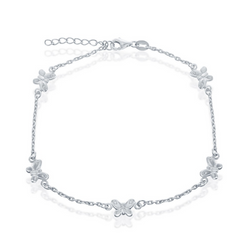 Sterling Silver Butterfly Anklet