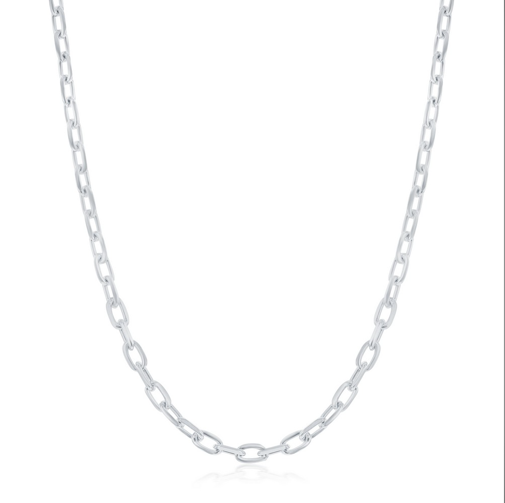 Classic of NY | 18" Sterling Silver 3.5mm Anchor Chain - Rhodium Plated