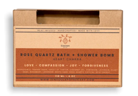 Zen Soul Apothecary | Rose Quartz Bath + Shower Bomb Heart Chakra