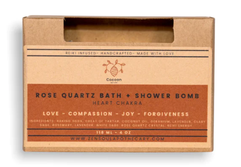 Zen Soul Apothecary | Bath + Shower Bomb | Rose Quartz  | Heart Chakra