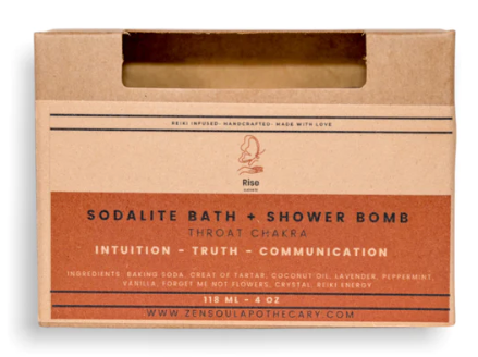 Zen Soul Apothecary | Sodalite Bath + Shower Bomb Throat Chakra