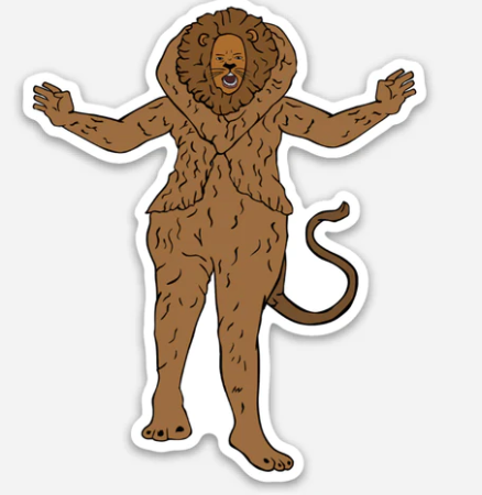 cowardly lion vinyl sticker