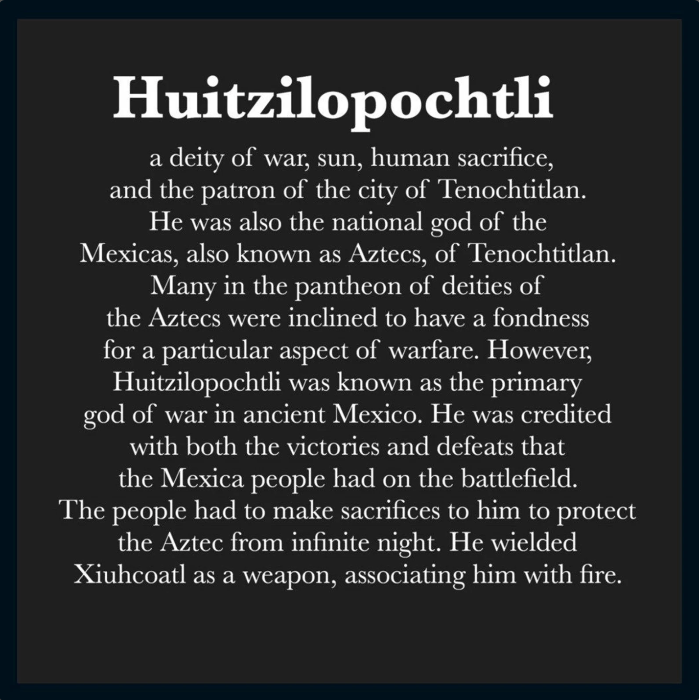 Huitzilopochtli Soft Enamel Pin