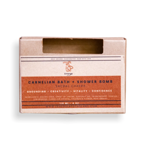 Zen Soul Apothecary | Bath + Shower Bomb | Carnelian | Sacral Chakra