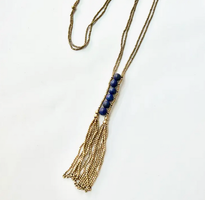 Stone Tassel Necklace - BBN109