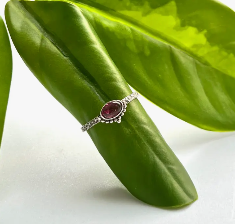 Spotted Tourmaline Band Ring - SR121