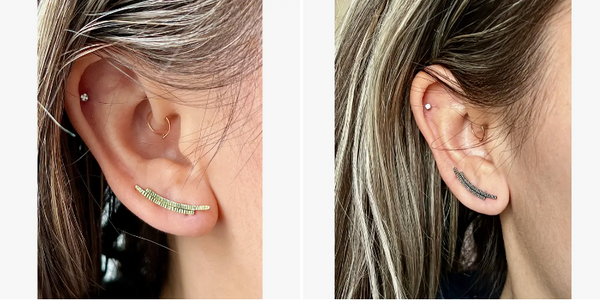 Etched Bar Ear Climber
