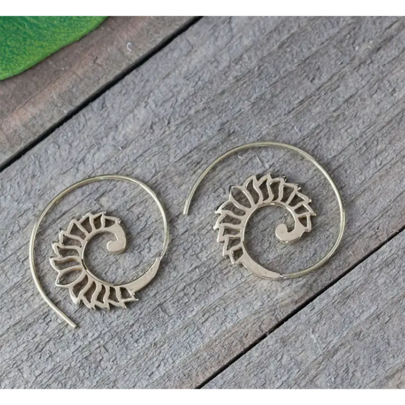 Silver Thorn spiral earrings - BE056