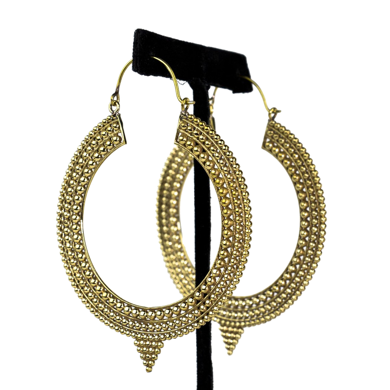 BE009| Tribal Pointed Hoop Baizaar Earrings