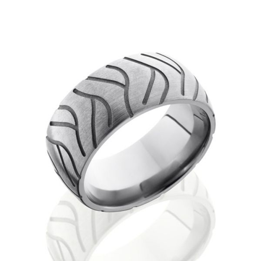 Titanium Super Cycle Tire Tread Wedding Ring