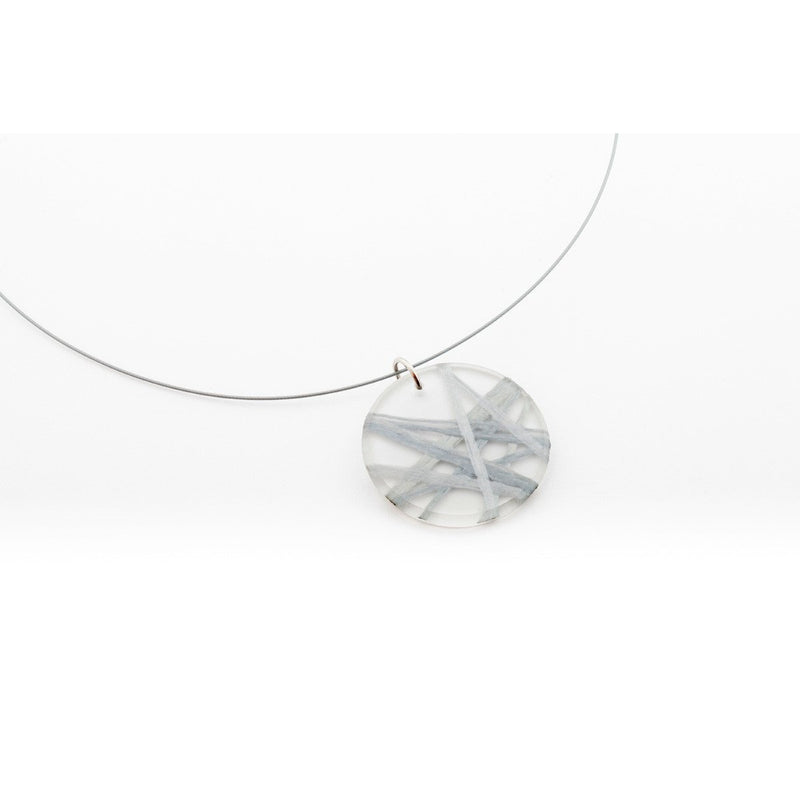 Ecoresin Necklace - Circle in Connection Silver