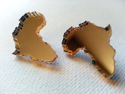 Holey Moley Accessories | Gold Mirror Africa Stud