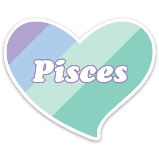 Pisces Heart Die Cut Sticker