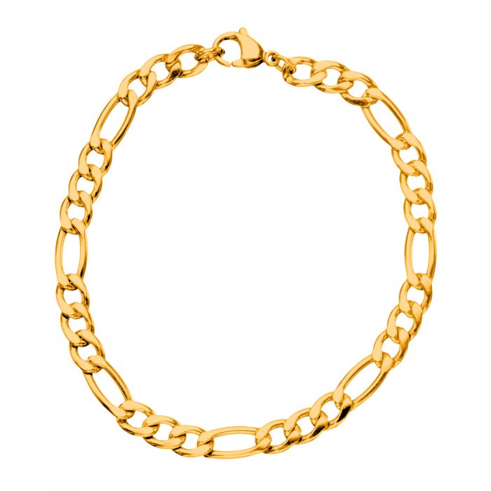 Gold Plated Figaro Chain Bracelet