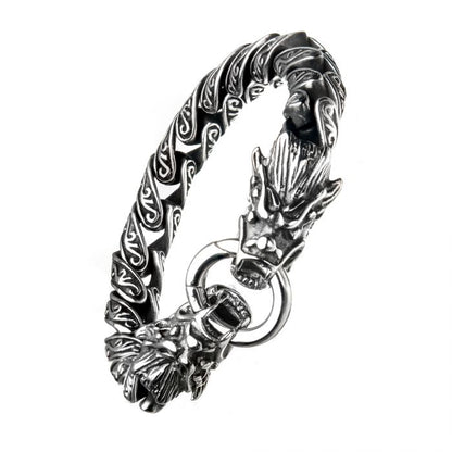 Steel Dragon Bite Bracelet 8.5"