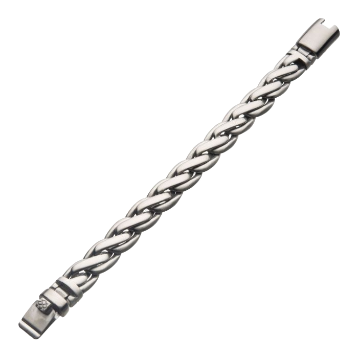 Matte Stainless Steel Double Wheat Chain Bracelet