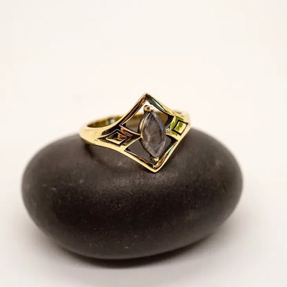 Brass Mystic Labradorite Ring | BR186|