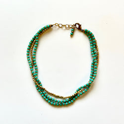 ANK04-TQ | Triple Strand Anklet - ANK04 - Turquoise